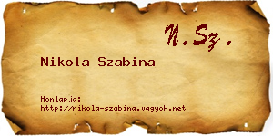 Nikola Szabina névjegykártya